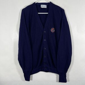 Vintage 80s Pickering Golf Cardigan Sweater XL Navy 85th US Open Oakland Hills